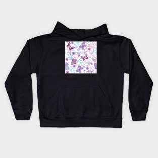 Lovely Purple Butterflies & Curlicues Kids Hoodie